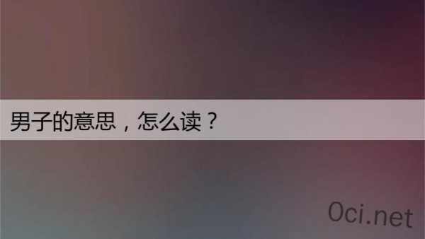 男子的意思，怎么读？