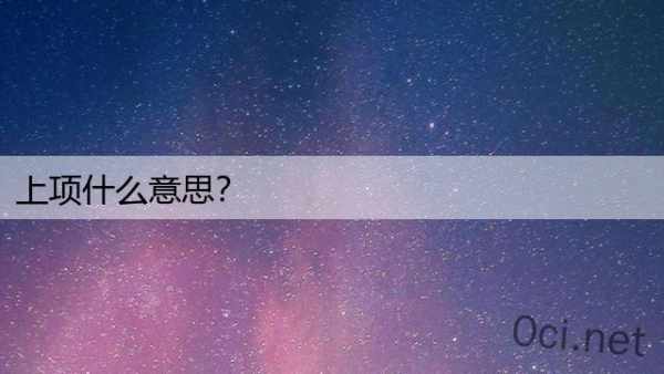 上项什么意思？