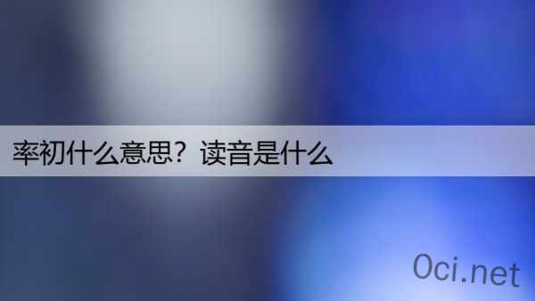 率初什么意思？读音是什么