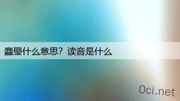 麤璺什么意思？读音是什么