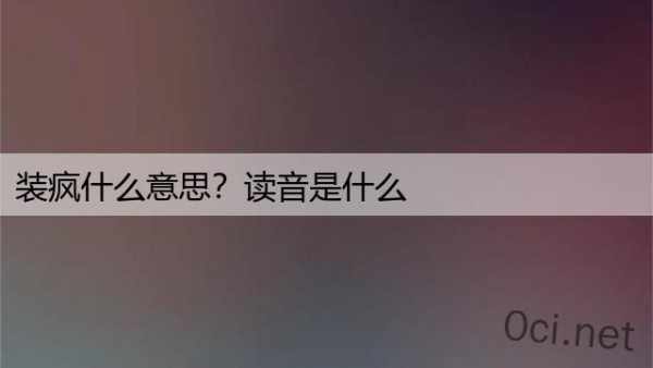 装疯什么意思？读音是什么