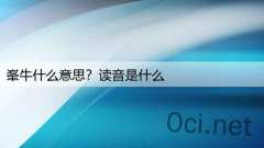 峯牛什么意思？读音是什么