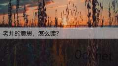 老井的意思，怎么读？