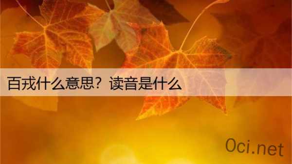 百戎什么意思？读音是什么