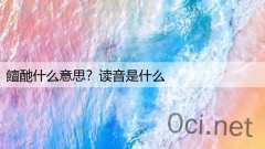 饘酏什么意思？读音是什么