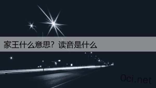 家王什么意思？读音是什么