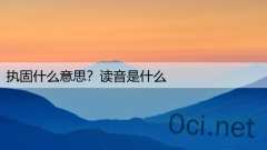 执固什么意思？读音是什么