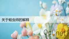 关于蛆虫师的解释