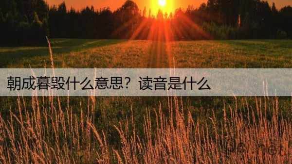 朝成暮毁什么意思？读音是什么