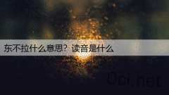 东不拉什么意思？读音是什么